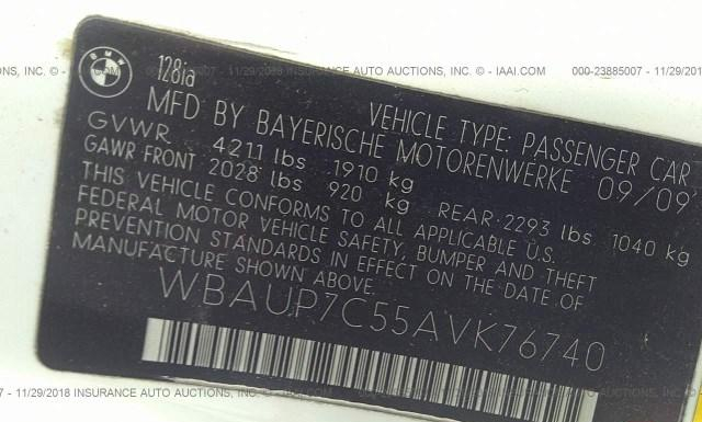 Photo 8 VIN: WBAUP7C55AVK76740 - BMW 128 