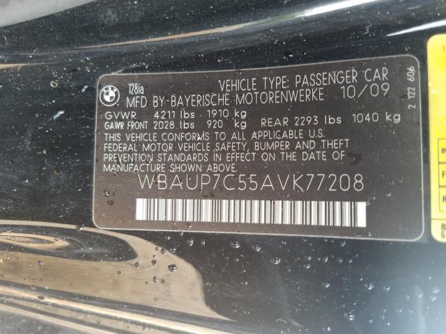 Photo 9 VIN: WBAUP7C55AVK77208 - BMW 128 I 