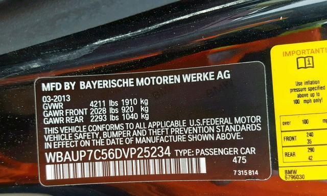 Photo 9 VIN: WBAUP7C56DVP25234 - BMW 128 