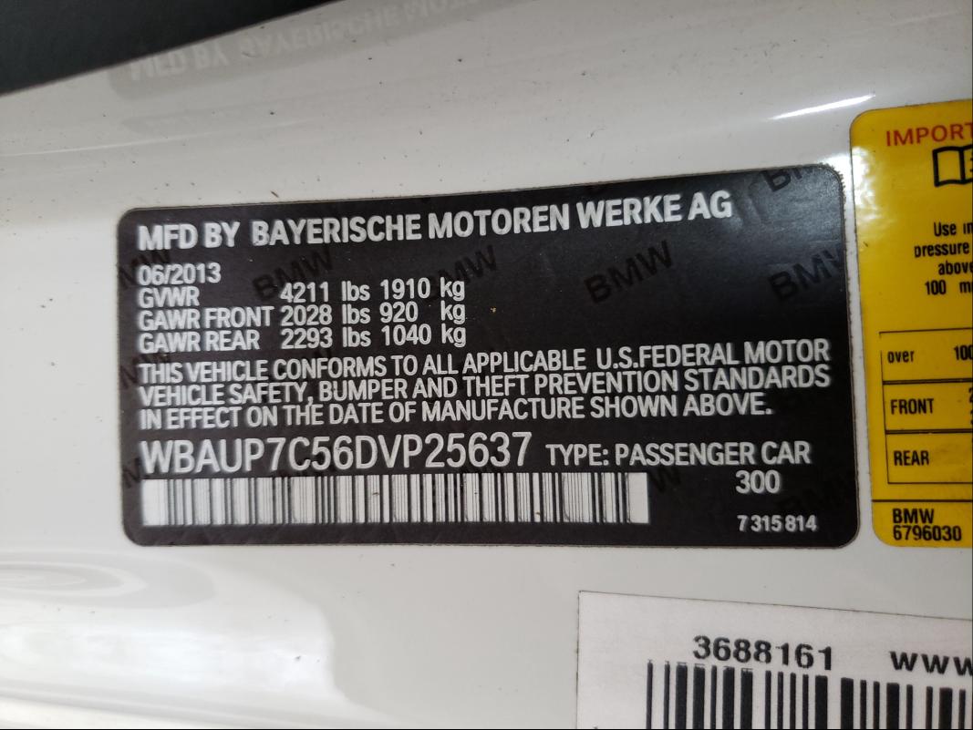 Photo 9 VIN: WBAUP7C56DVP25637 - BMW 128 I 