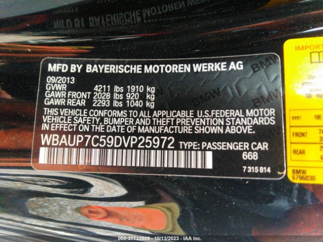 Photo 8 VIN: WBAUP7C59DVP25972 - BMW 128I 