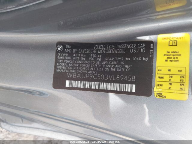 Photo 8 VIN: WBAUP9C50BVL89458 - BMW 128I 