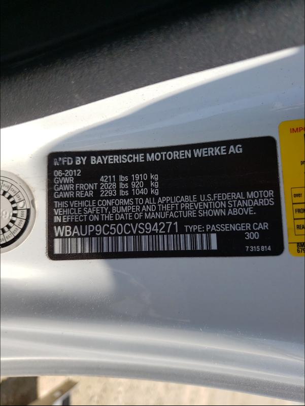 Photo 9 VIN: WBAUP9C50CVS94271 - BMW 128 I 