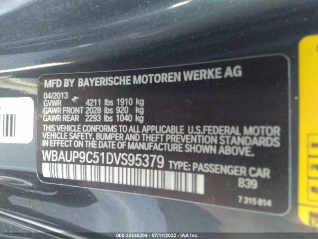 Photo 8 VIN: WBAUP9C51DVS95379 - BMW 1 SERIES 