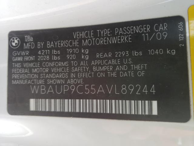 Photo 9 VIN: WBAUP9C55AVL89244 - BMW 128 I 