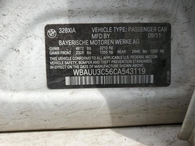 Photo 11 VIN: WBAUU3C56CA543119 - BMW 328 XI 