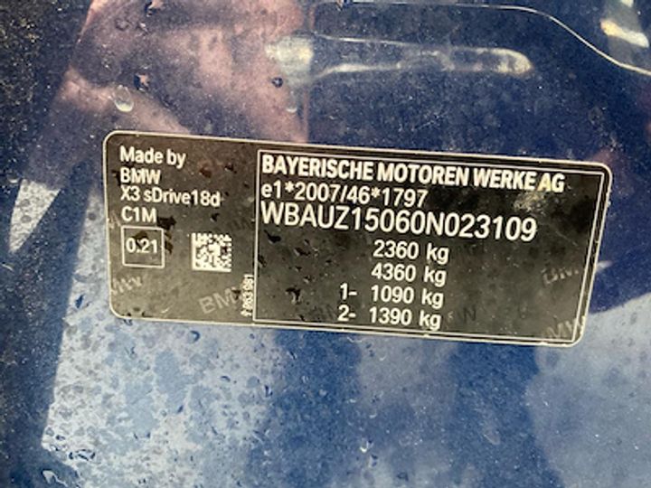 Photo 10 VIN: WBAUZ15060N023109 - BMW X3 DIESEL - 2018 