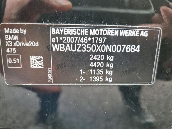 Photo 6 VIN: WBAUZ350X0N007684 - BMW X3 