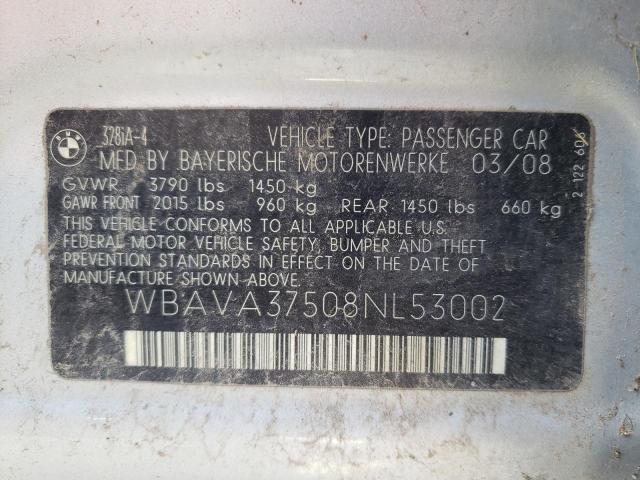 Photo 11 VIN: WBAVA37508NL53002 - BMW 3 SERIES 