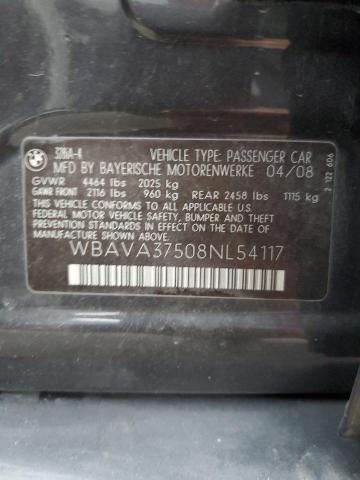 Photo 11 VIN: WBAVA37508NL54117 - BMW 3 SERIES 