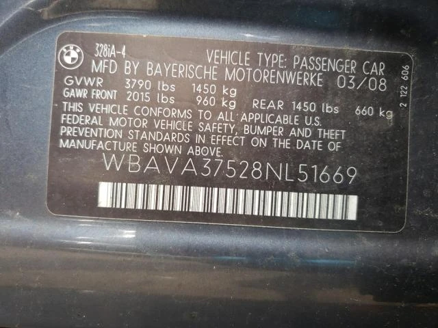 Photo 11 VIN: WBAVA37528NL51669 - BMW 328 I 