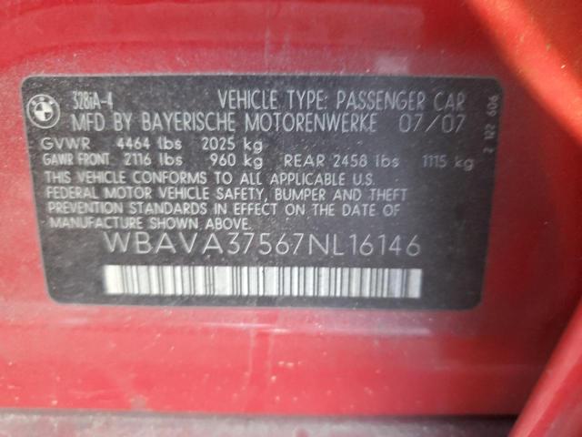 Photo 12 VIN: WBAVA37567NL16146 - BMW 328 I 