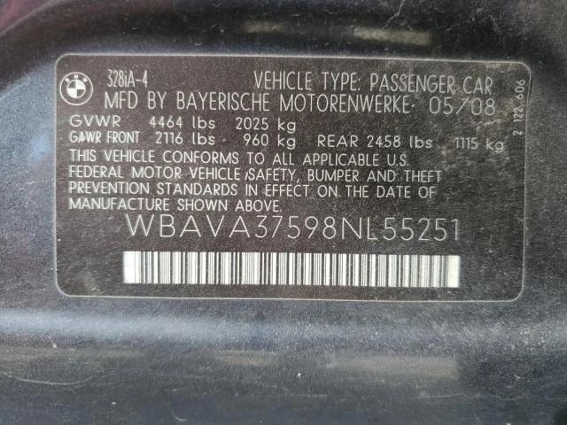 Photo 11 VIN: WBAVA37598NL55251 - BMW 328 I 