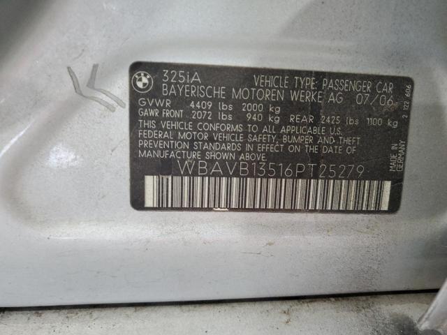 Photo 11 VIN: WBAVB13516PT25279 - BMW 325 I 