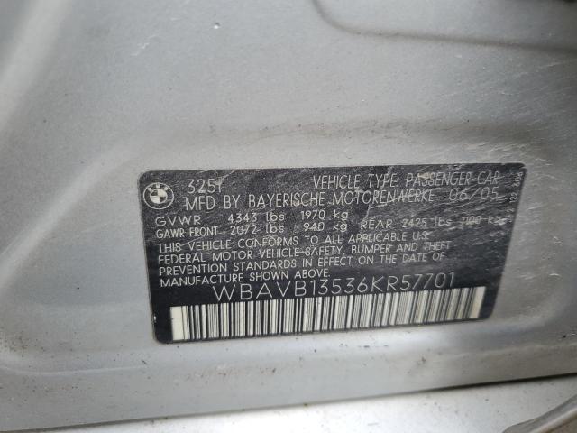 Photo 11 VIN: WBAVB13536KR57701 - BMW 3 SERIES 