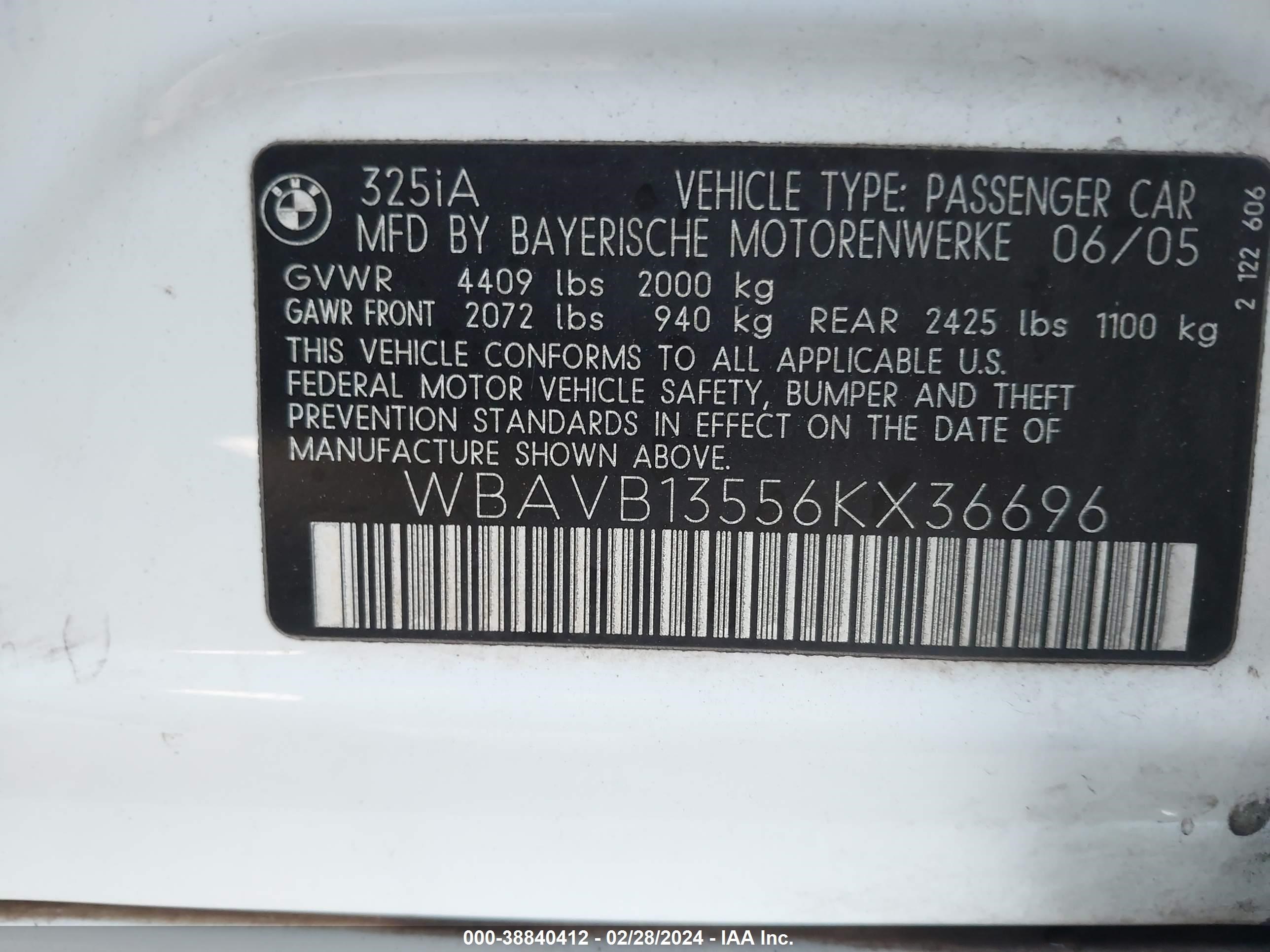 Photo 8 VIN: WBAVB13556KX36696 - BMW 3ER 