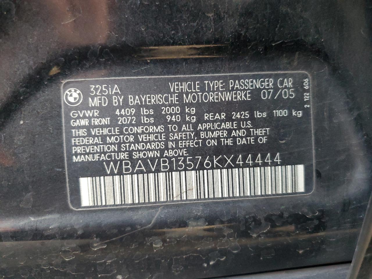 Photo 11 VIN: WBAVB13576KX44444 - BMW 3ER 