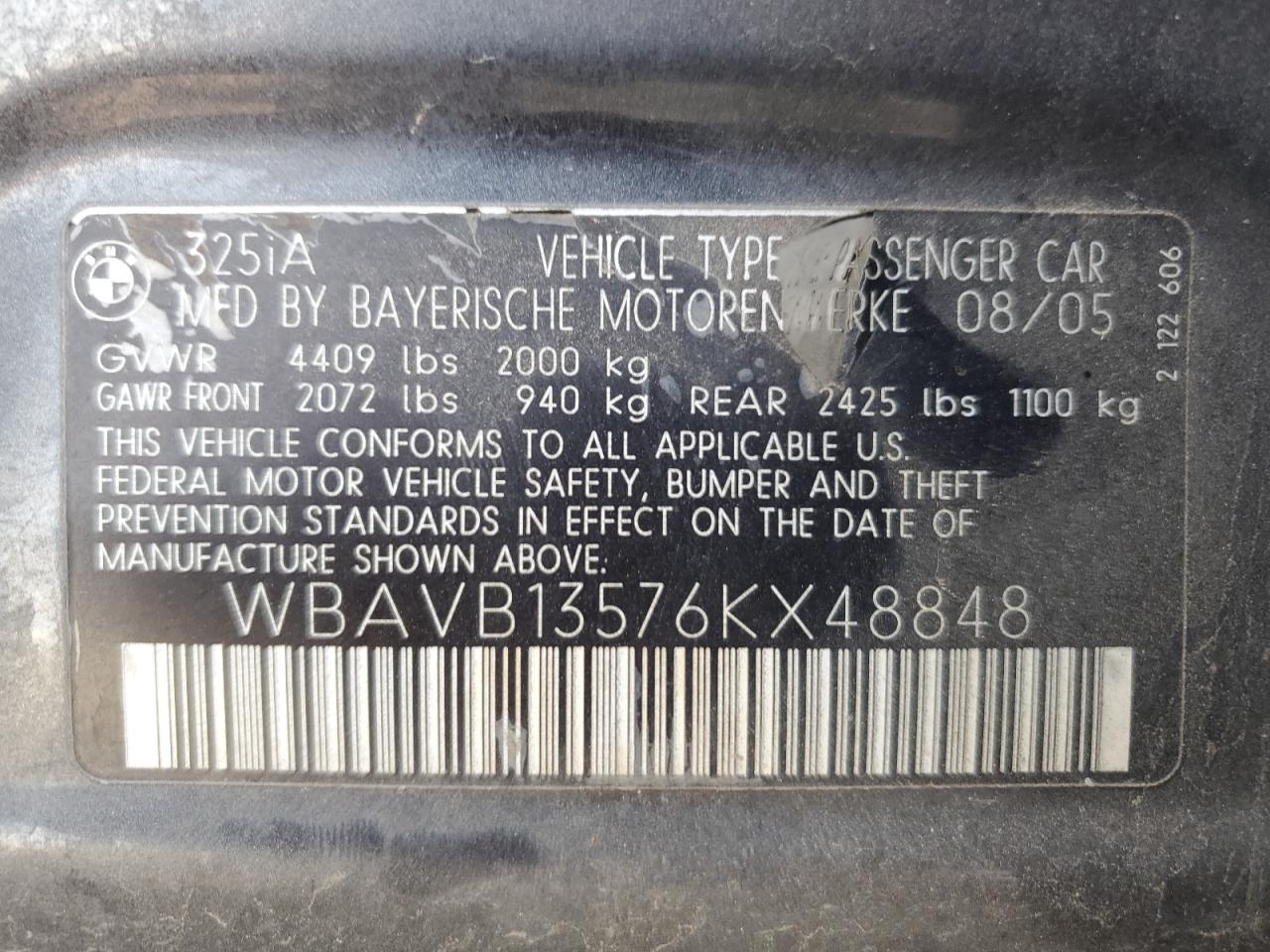 Photo 11 VIN: WBAVB13576KX48848 - BMW 3ER 