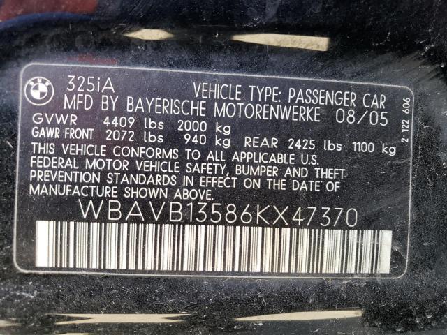 Photo 11 VIN: WBAVB13586KX47370 - BMW 3 SERIES 