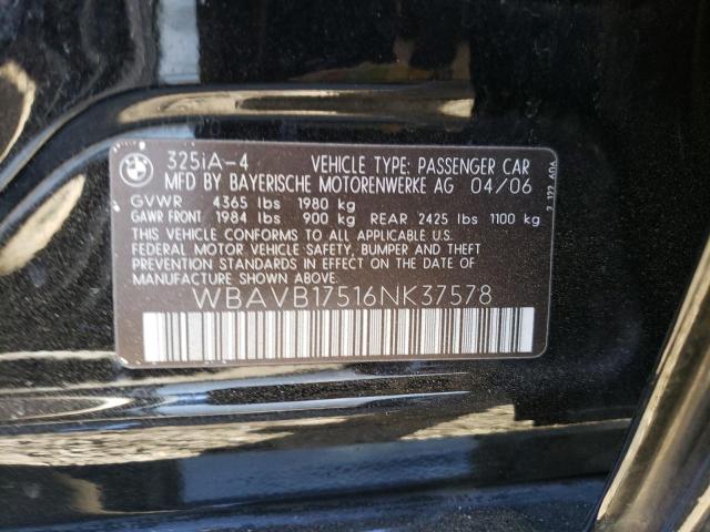 Photo 11 VIN: WBAVB17516NK37578 - BMW 3 SERIES 