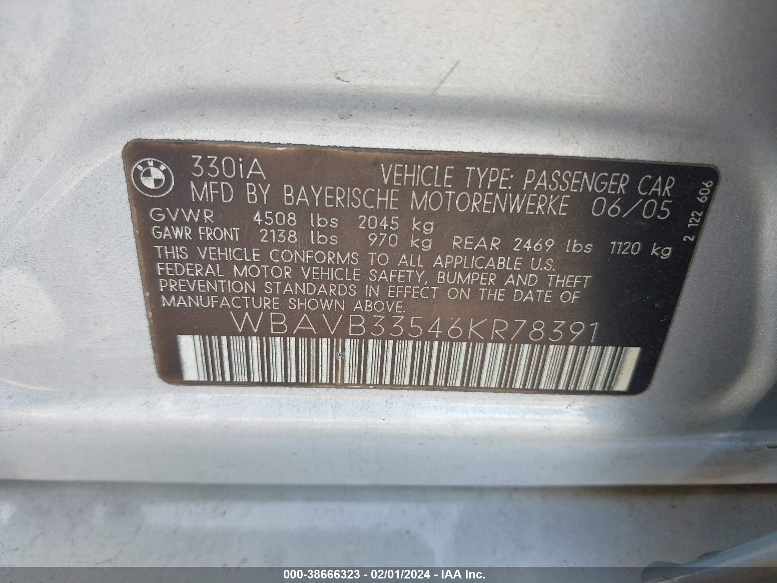 Photo 8 VIN: WBAVB33546KR78391 - BMW 3ER 