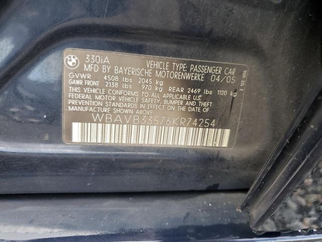 Photo 11 VIN: WBAVB33576KR74254 - BMW 330 I 