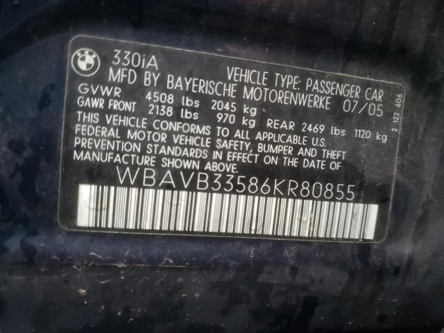 Photo 11 VIN: WBAVB33586KR80855 - BMW 3 SERIES 