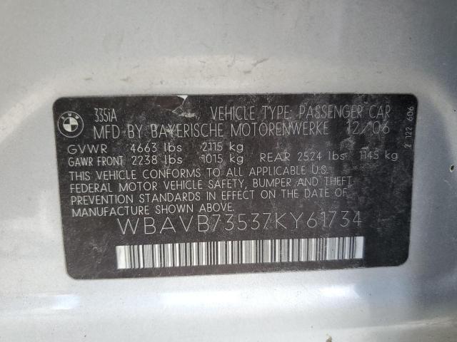 Photo 11 VIN: WBAVB73537KY61734 - BMW 335 I 