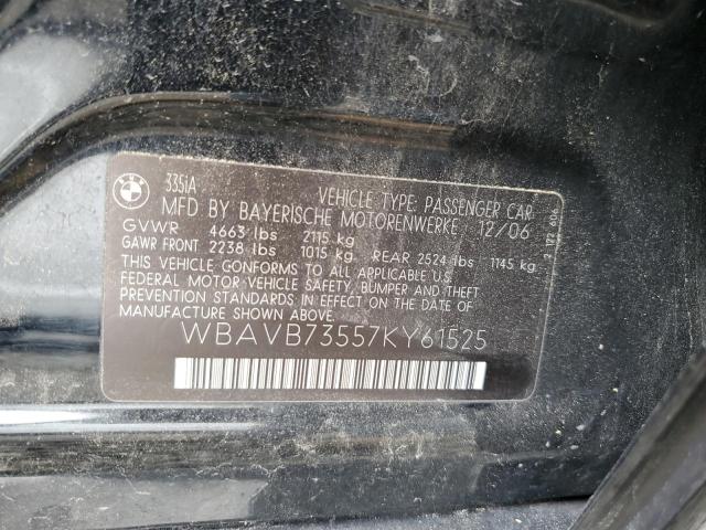 Photo 11 VIN: WBAVB73557KY61525 - BMW 335 I 