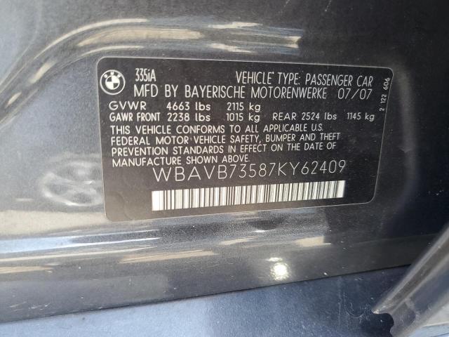 Photo 11 VIN: WBAVB73587KY62409 - BMW 3 SERIES 