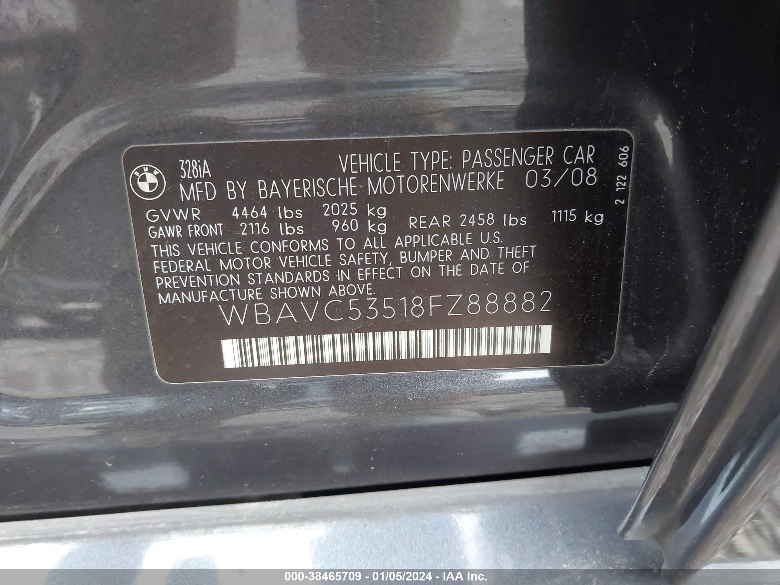 Photo 8 VIN: WBAVC53518FZ88882 - BMW 3ER 