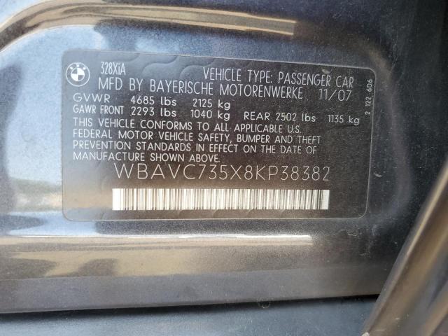 Photo 11 VIN: WBAVC735X8KP38382 - BMW 328 XI SUL 