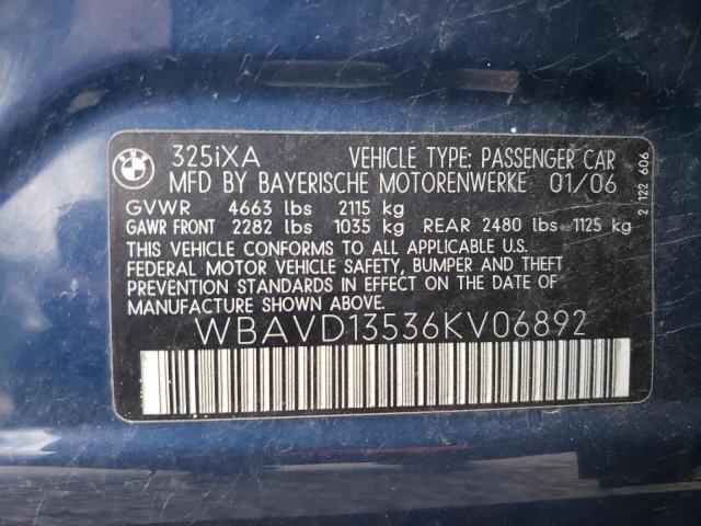 Photo 9 VIN: WBAVD13536KV06892 - BMW 325 XI 