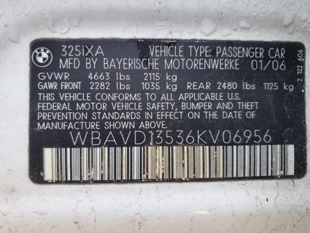 Photo 11 VIN: WBAVD13536KV06956 - BMW 3 SERIES 