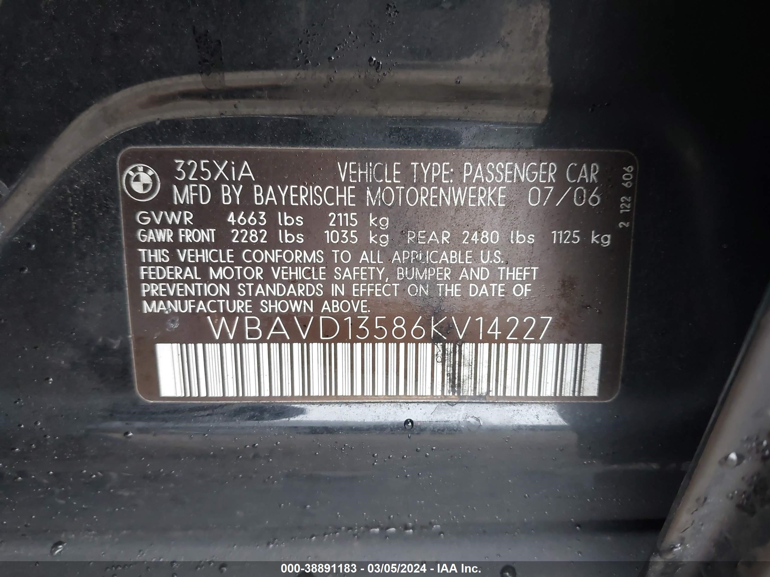 Photo 8 VIN: WBAVD13586KV14227 - BMW 3ER 