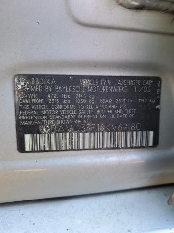 Photo 11 VIN: WBAVD33516KV62180 - BMW 3 SERIES 