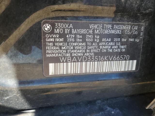 Photo 11 VIN: WBAVD33516KV66570 - BMW 3 SERIES 