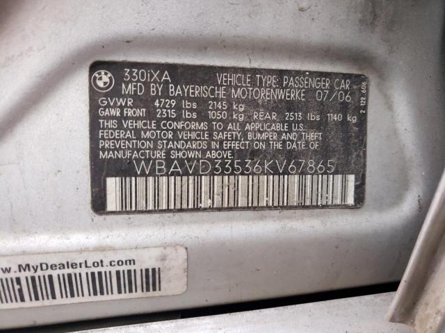 Photo 9 VIN: WBAVD33536KV67865 - BMW 330 XI 