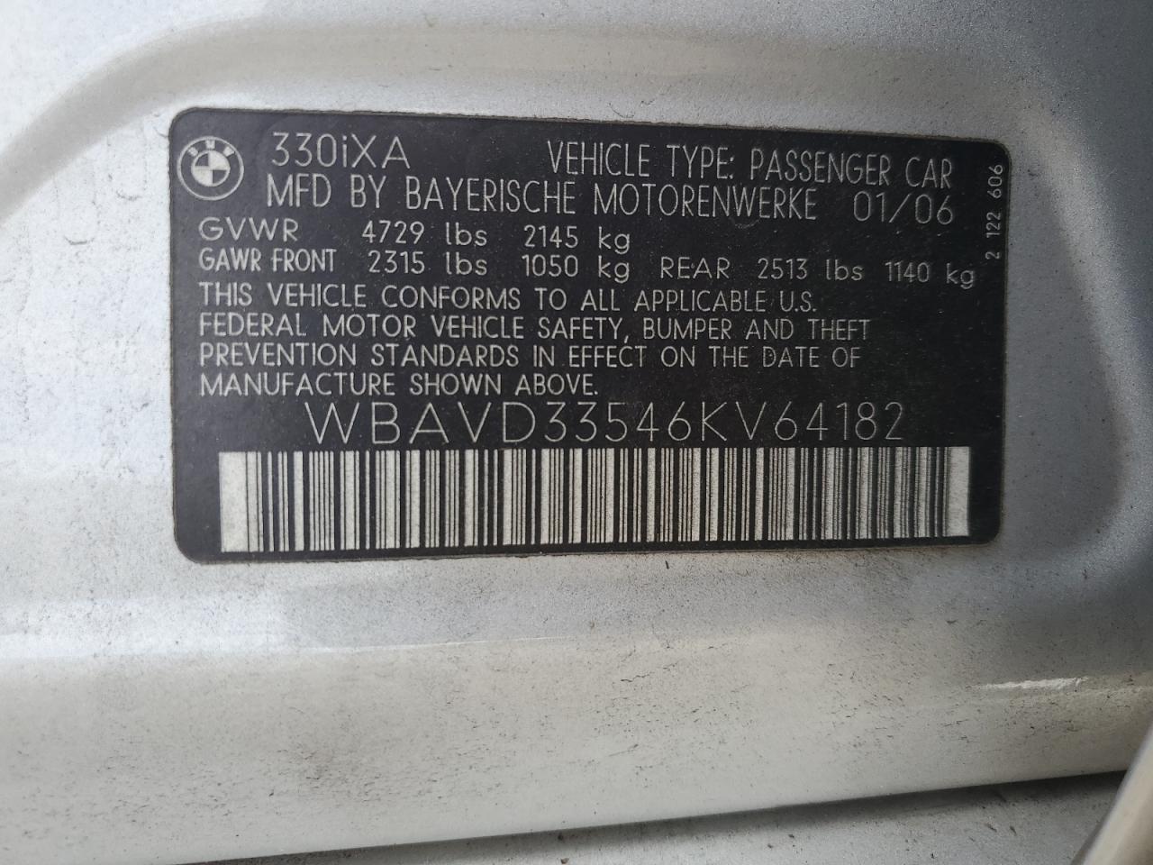 Photo 11 VIN: WBAVD33546KV64182 - BMW 3ER 