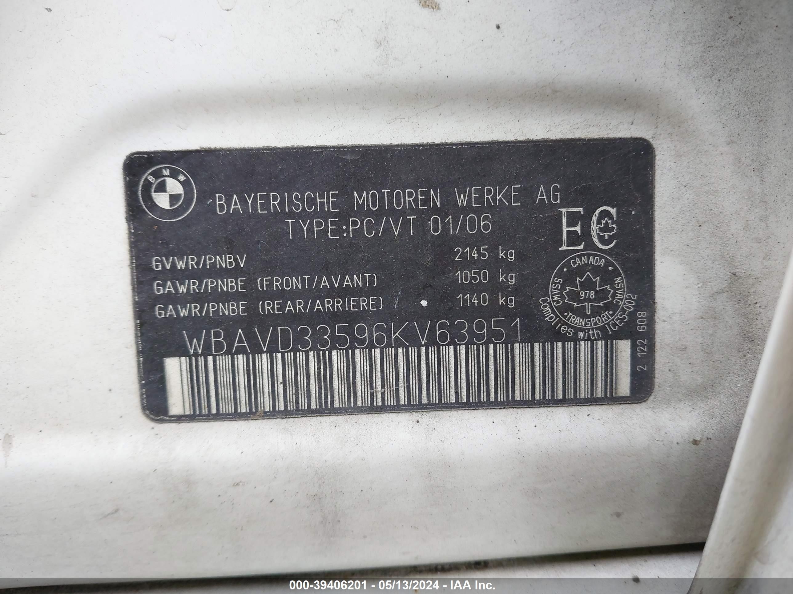 Photo 8 VIN: WBAVD33596KV63951 - BMW 3ER 