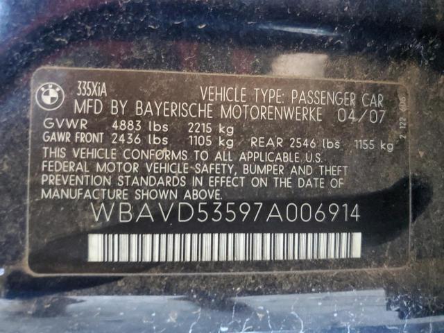 Photo 11 VIN: WBAVD53597A006914 - BMW 335 XI 