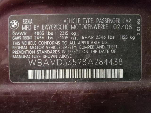 Photo 9 VIN: WBAVD53598A284438 - BMW 335 XI 