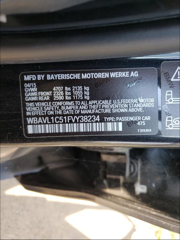 Photo 9 VIN: WBAVL1C51FVY38234 - BMW X1 XDRIVE2 