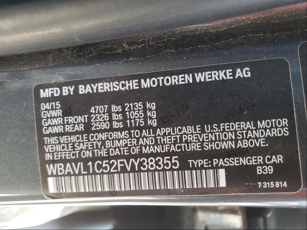 Photo 9 VIN: WBAVL1C52FVY38355 - BMW X1 XDRIVE2 