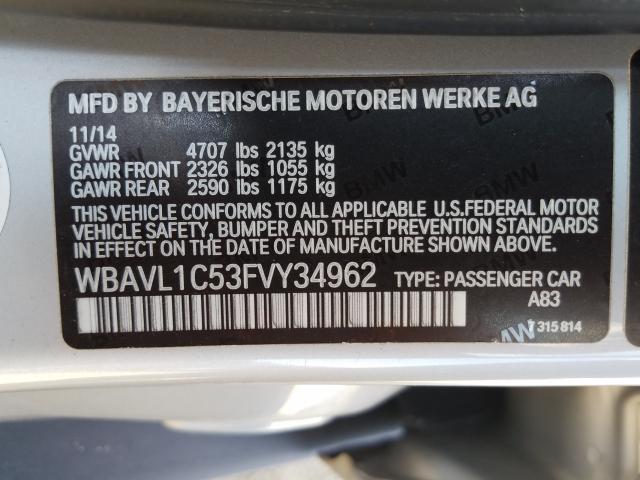 Photo 9 VIN: WBAVL1C53FVY34962 - BMW X1 XDRIVE2 