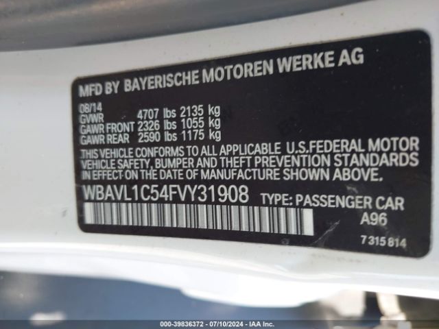 Photo 8 VIN: WBAVL1C54FVY31908 - BMW X1 