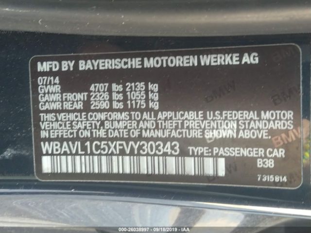 Photo 8 VIN: WBAVL1C5XFVY30343 - BMW X1 