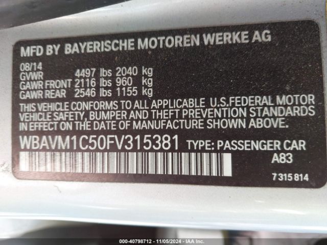 Photo 8 VIN: WBAVM1C50FV315381 - BMW X1 