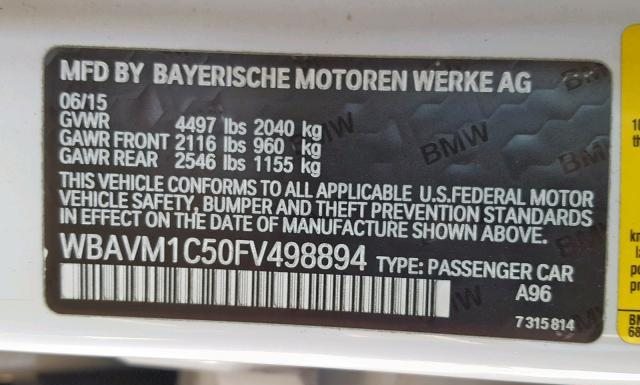 Photo 9 VIN: WBAVM1C50FV498894 - BMW X1 