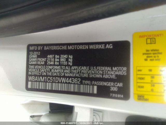 Photo 8 VIN: WBAVM1C51DVW44362 - BMW X1 